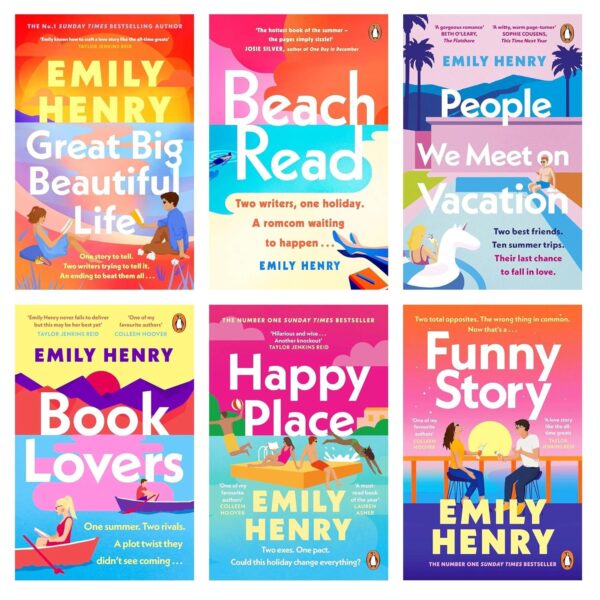 Emily Henry 6 Books Collection Set (Great Big Beautiful Life, Beach Read, People we Meet on Vacation, Book Lovers, Happy Place and Funny Story)