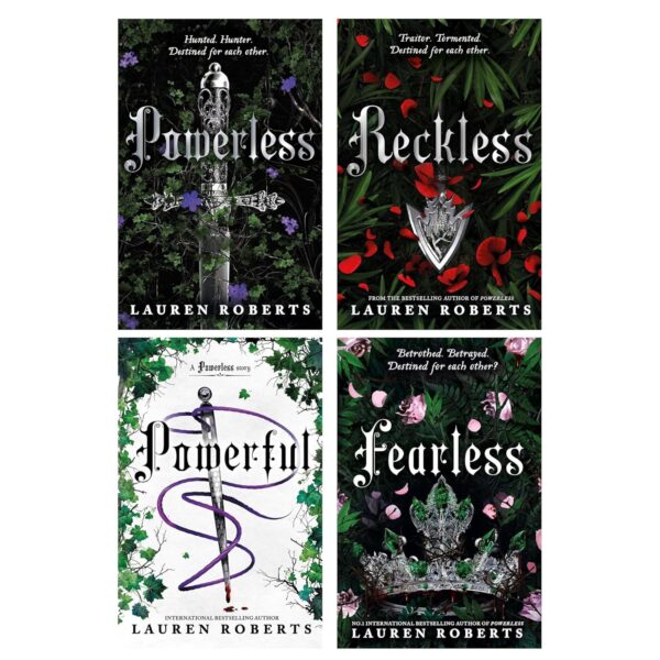 Powerless Trilogy and Powerful 4 Books Collection Set by Lauren Roberts (Powerless, Reckless, Powerful and Fearless)