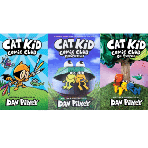 By Dav Pilkey Cat Kid Comic Club Series (Cat Kid Comic Club # 1 -3) A Graphic Novel 3 Books Collection Set