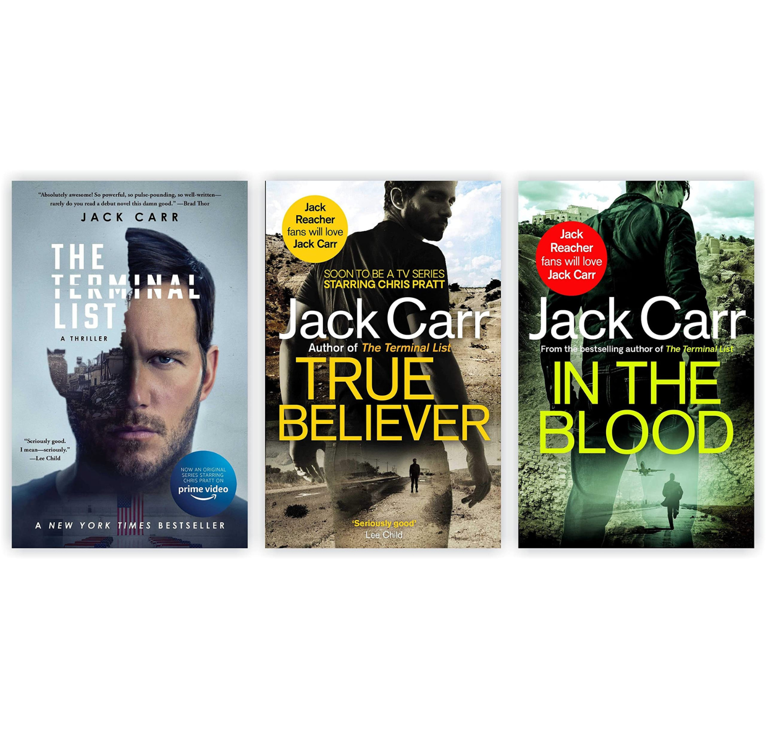 Terminal List A Thriller series 3 Books Collection Set (The Terminal List, True Believer, In the Blood) By Jack Carr